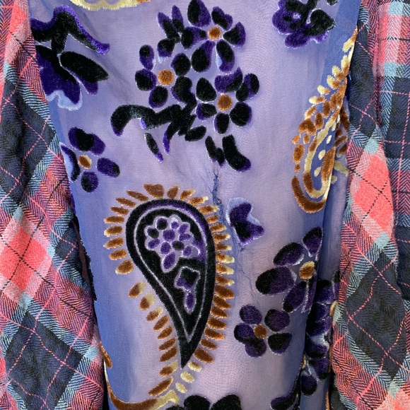 Soft Surroundings plaid sheer embroidery back panel unique tunic , size S - Picture 11 of 11